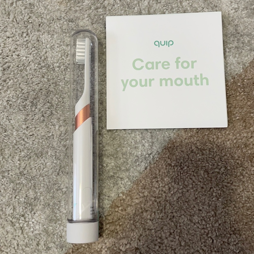 Copper rose gold quip toothbrush
